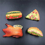 3D Creative Resin Artificial Food Food Crafts Spot Beijing Roast Duck Pizza Hot Dog Bread Hamburger Resin Refrigerator Magnet - Grand Goldman