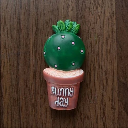 3D Cute Cartoon Korean Refrigerator Magnetic Stickers Tropical Plant Cactus Vase Refrigerator Magnet Kitchen Home Decoraion - Grand Goldman