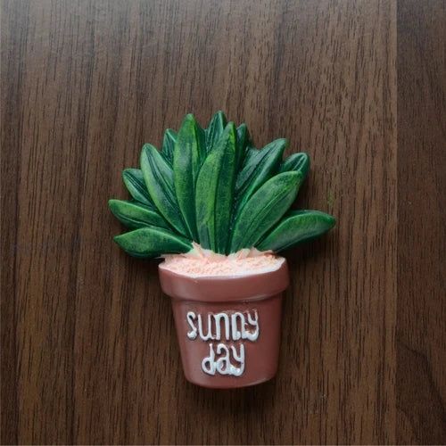 3D Cute Cartoon Korean Refrigerator Magnetic Stickers Tropical Plant Cactus Vase Refrigerator Magnet Kitchen Home Decoraion - Grand Goldman