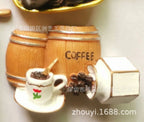 3D Magnets Stickers British American Retro Brazilian Coffee Machine Coffee Pot Relief Resin Refrigerator Magnets Home Decoration - Grand Goldman