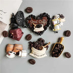 3D Magnets Stickers British American Retro Brazilian Coffee Machine Coffee Pot Relief Resin Refrigerator Magnets Home Decoration - Grand Goldman