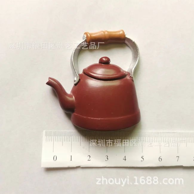 3D Magnets Stickers British American Retro Brazilian Coffee Machine Coffee Pot Relief Resin Refrigerator Magnets Home Decoration - Grand Goldman