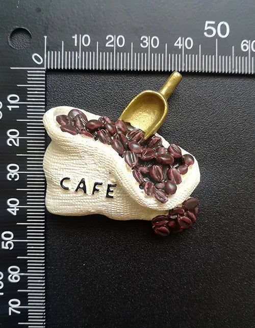 3D Magnets Stickers British American Retro Brazilian Coffee Machine Coffee Pot Relief Resin Refrigerator Magnets Home Decoration - Grand Goldman