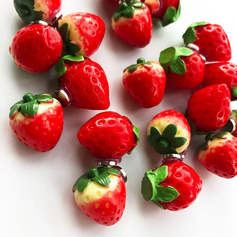 3D Stereo Strawberry Resin Fridge magnet Magnetic Refrigerator Stickers Fruit Magnet for Home Kitchen Decorations - Grand Goldman