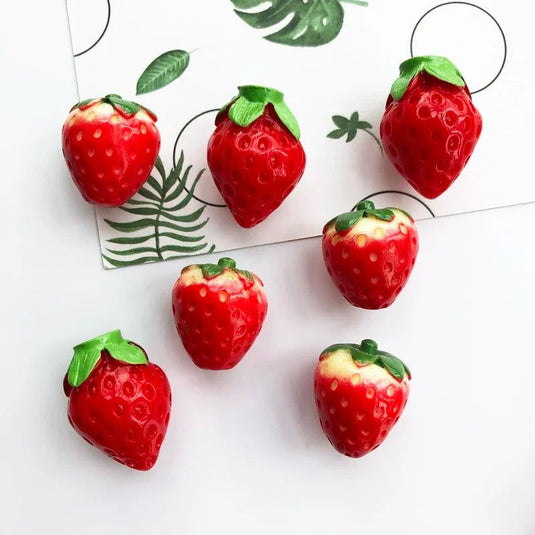 3D Stereo Strawberry Resin Fridge magnet Magnetic Refrigerator Stickers Fruit Magnet for Home Kitchen Decorations - Grand Goldman