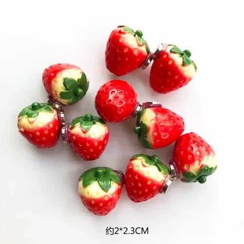 3D Stereo Strawberry Resin Fridge magnet Magnetic Refrigerator Stickers Fruit Magnet for Home Kitchen Decorations - Grand Goldman