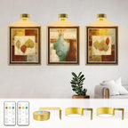 3PACK Picture Light Battery Operated with Remote, Painting Light for Art with 3 Lighting Colors&Dimmable, LED Art Display Accent Light on Wall for Pictures Dartboard Photo Frame Portrait - Grand Goldman