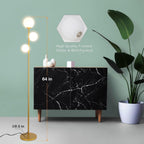 3 Globe Mid Century Modern Floor Lamp for Living Room, Contemporary Gold Lamp with Frosted Glass Shade and Bulbs Included, LED Standing Tall Pole Lamp for Bedrooms, Office - Antique Brass - Grand Goldman