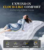 3 Inch Ultra-Fluffy Memory Foam Mattress Topper Queen for Back Pain, Extra Soft Pillow Top Queen Mattress Topper with 4X Support, Mattress Pad with Breathable Air Mesh Sides, 6-21'' Deep Pocket - Grand Goldman