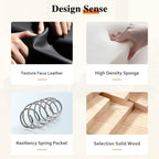 3 Piece Living Room Furniture Set, Leather Sofa Set for Living Room, Modern Couch Set with 3-Seater Sofa, Loveseat and Armchair (Cream White) - Grand Goldman