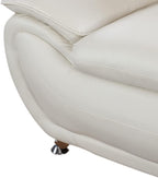 3 Piece Living Room Furniture Set, Leather Sofa Set for Living Room, Modern Couch Set with 3-Seater Sofa, Loveseat and Armchair (Cream White) - Grand Goldman