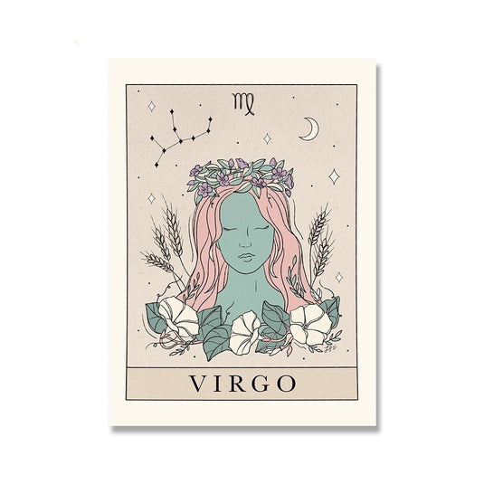 Vintage Tarot Cards Constellation Canvas Painting Poster
