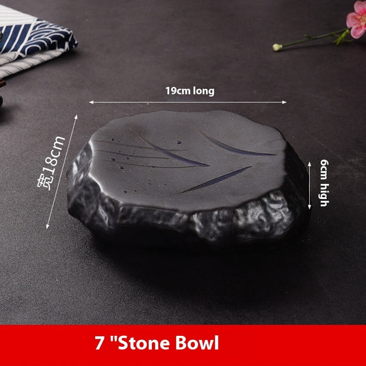Creative Stone Pattern Ceramic Plate Cuisine Sashimi Plate