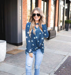 Women's Clothing V-neck Hollow Leopard Print Top