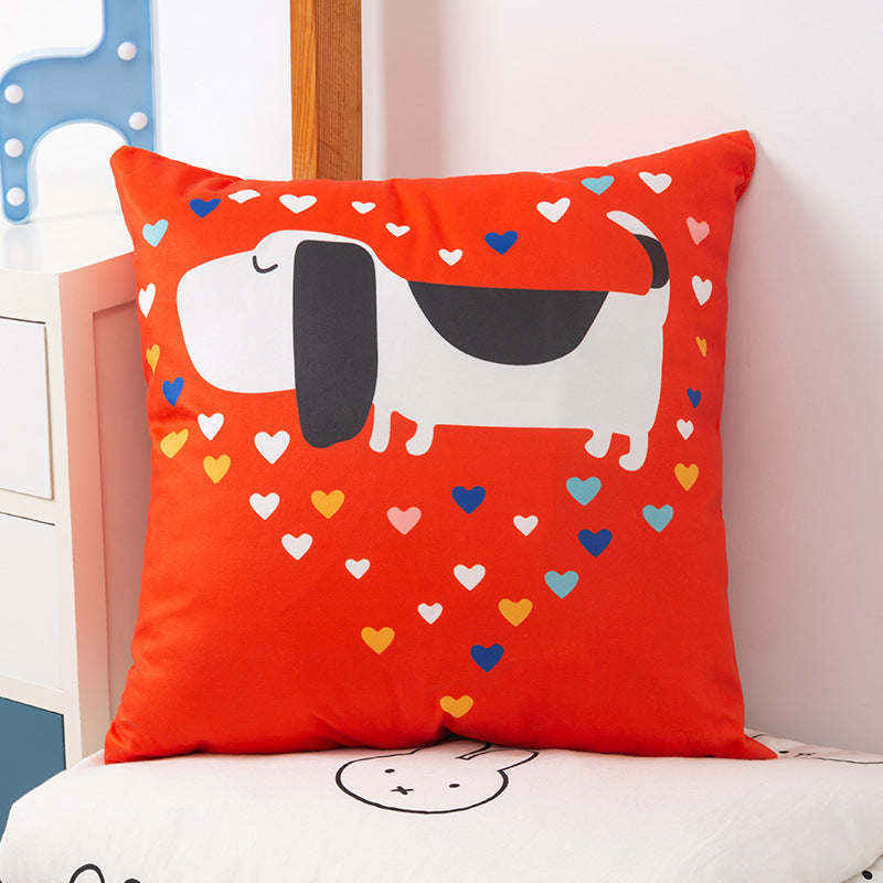 Simple Home Sofa Plush Double-sided Printing Pillow Cover Can Be Disassembled And Washed