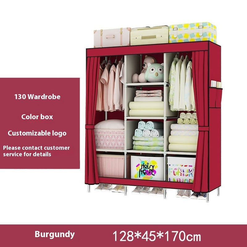Metal Combination Simple Wardrobe Rental Room Steel Pipe Assembly Clothes Household Bedroom