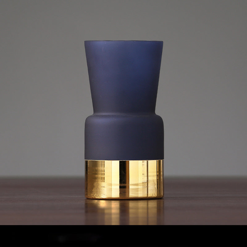 Nordic Light Luxury Frosted Gold Edge Glass Bottle Vase Decoration