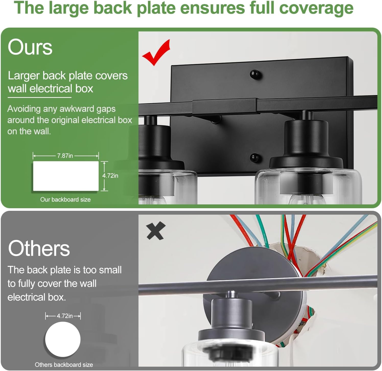 4-Light Bathroom Light Fixtures, Bathroom Vanity Lights with Clear Glass Shades, Matte Black Bathroom Light Fixtures over mirror, Modern Bathroom Wall Lamp for Mirror Living Room Cabinet Bedroom Porch - Grand Goldman