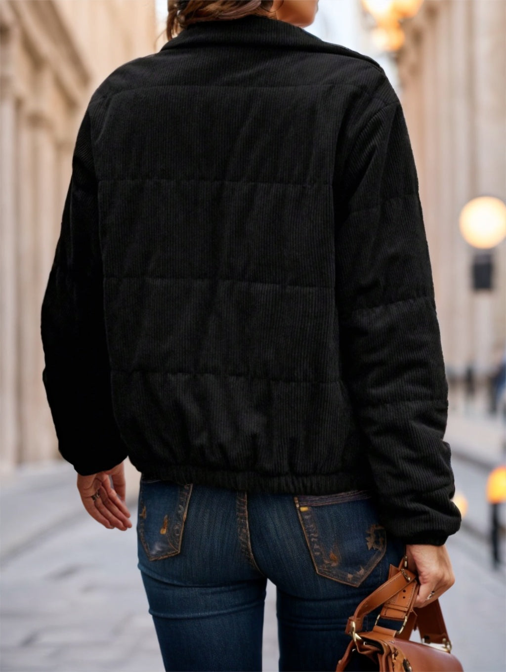 Zip Up Snap Button Padded Padded Coat Clothes Winter - Grand Goldman