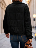 Zip Up Snap Button Padded Padded Coat Clothes Winter - Grand Goldman