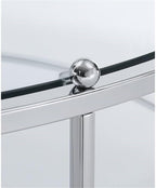 Convenience Concepts Royal Crest 2 Tier Round Glass Coffee Table, Clear Glass / Chrome Frame