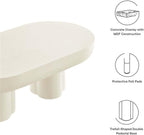 Modway EEI-6763-WHI Caspian Oval Concrete Coffee Table, White