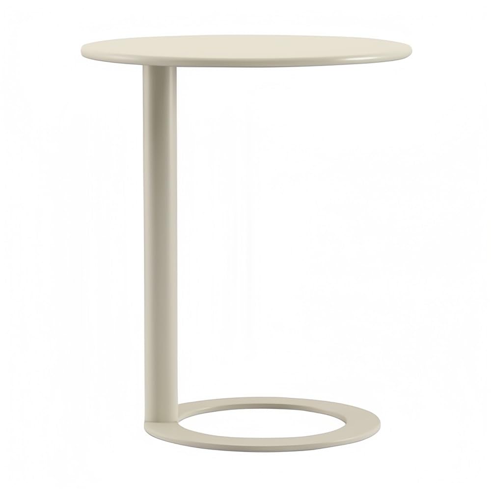 Modern C-Shaped Round Side Table for Living Room, Bedroom, and Office – Metal Coffee, and Bedside Table(Red,18.9 * 18.9 * 27.2in)