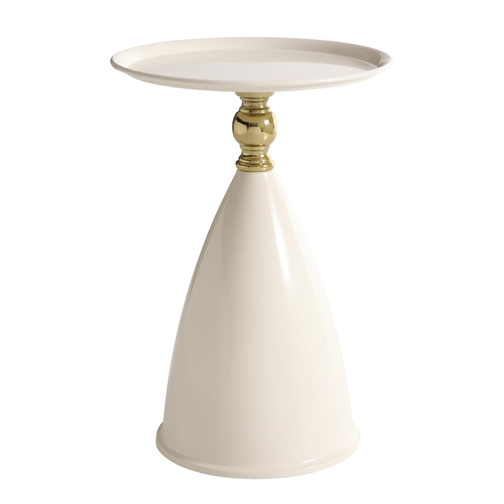 seonyou Small Round Side Table, Black Accent Modern Minimalist Metal Circle Pedestal End Table, Unique Fluted Drink Martini Tables for Small Spaces