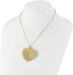 24K Gold Dipped Aspen Leaf Gold-tone Necklace 20"