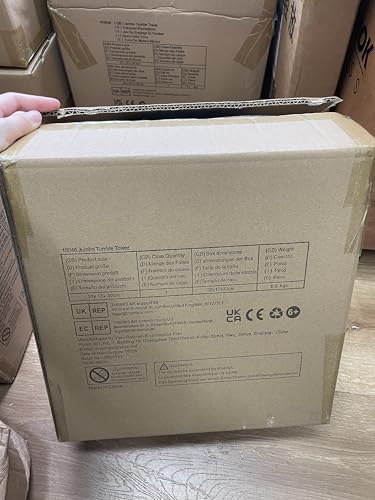 JacJoe オールプロジャイアントタンブルタワーゲーム、子供と大人のための屋外ゲーム、木製ブロックタワーヤードゲーム（大-1.87FT）