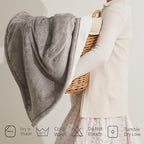 Opvarmet tæppe 50" x 60" - Opvarmet tæppe med 5 varmeniveauer og 3 timers automatisk slukning, maskinvaskbar, ETL &amp; FCC-certificering, overvarmebeskyttelse (Racoon) 