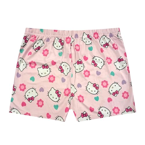 Hello Kitty Girls Pajama Set - 2 Piece Cozy Girls Pjs with Button Down Short Sleeve & Shorts For Kids - Official Product Light Pink