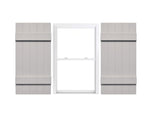 Duralok Vinyl Exterior Shutters | One Pair | Joined Board and Batten Five Vertical Boards Window Shutters | 17.5" x 64" | Primed/Paintable | Simple Installation + Hardware Included | Made in The US