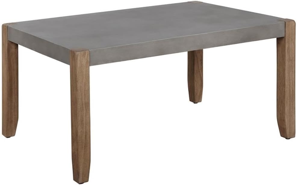 Alaterre Furniture Newport 36" L Faux Concrete and Wood Coffee Table
