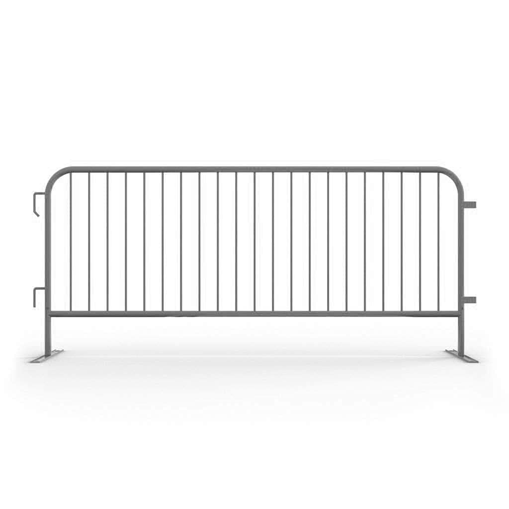 Angry Bull Barricades Metal Interlocking Steel Barricade (8.5 Ft. Heavy Duty, Bridge Feet, Grey Powder Coated, Set of 20)