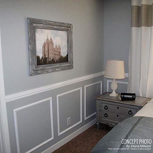 Ekena Millwork PNL20X24AS-02-CASE-4 Ashford Molded Scalloped Wainscot Wall Panel, 20"W x 24"H x 1/2"P, Factory Primed White, 4 Count