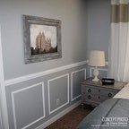 Ekena Millwork PNL20X24AS-02-CASE-4 Ashford Molded Scalloped Wainscot Wall Panel, 20"W x 24"H x 1/2"P, Factory Primed White, 4 Count