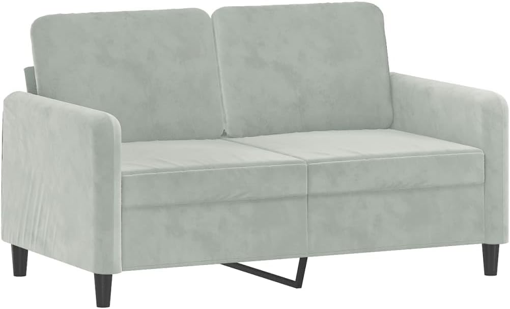 vidaXL 3-Piece Armchair Couch Set, Light Grey Velvet, 78 x 30.3 x 31.5 inches