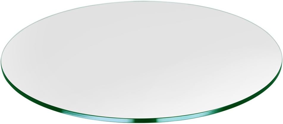 25 inch Round Glass Table Top - Tempered - 1/4" Thick Glass Surface, Safe Flat Polished, Multipurpose for Dining Table, Patio, Coffee and End Table