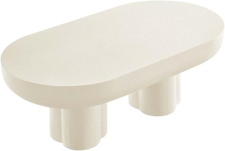Modway EEI-6763-WHI Caspian Oval Concrete Coffee Table, White