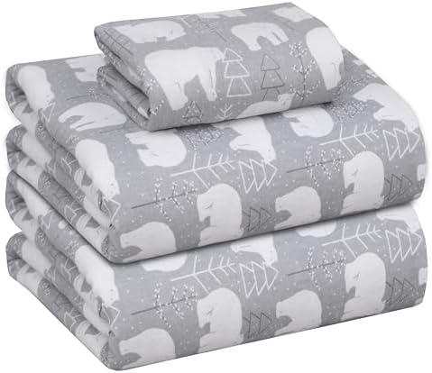 RUVANTI Flannel Sheets Queen Size - 100% Cotton Double Brushed Bed Sheets, Deep Pockets 16 Inches Queen Sheet Set, All Seasons Breathable & Extra Soft - Warm & Cozy, 4 Piece, DNA Plaid