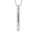 XIUDA Urn Necklace for Ashes Stainless Steel Cremation Necklace with Crystal Memorial Pendant Necklace