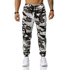 GRAJTCIN Mens Streetwear Elastic Waist Hiking Pants Lightweight Sports Sweatpants Casual Joggers Pant with Pockets Camo Cargo Work Pants for Men Fashion Grey M