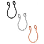Ruifan 316L Surgical Steel Tribal Fake Faux Clip On Septum Nose Hoop Ring Body Jewelry Piercing Unisex 20 Gauge 5/16"(8mm) 2-6PCS