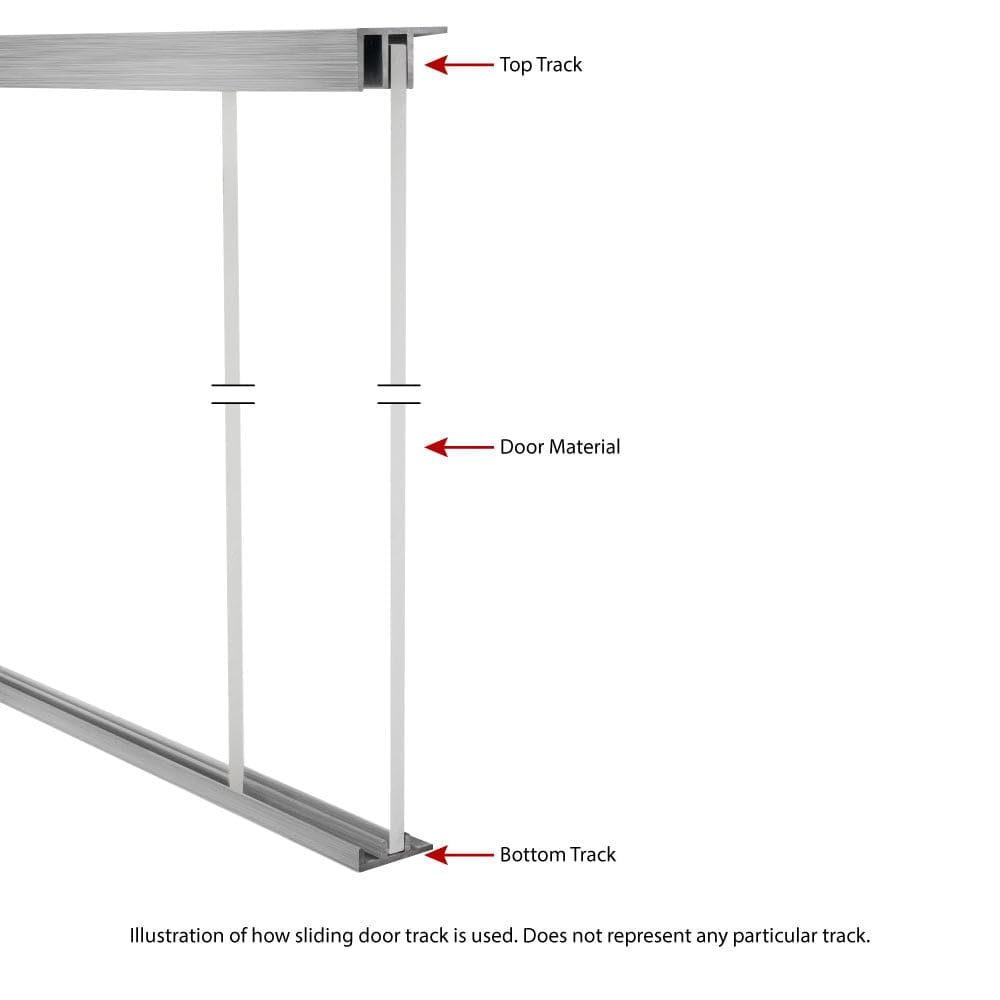 Outwater Industries' Aluminum Sliding Door Track with Mounting Leg for 1/2'' Glass or Wood Door Panels | 3 Foot Upper and Lower Track Set
