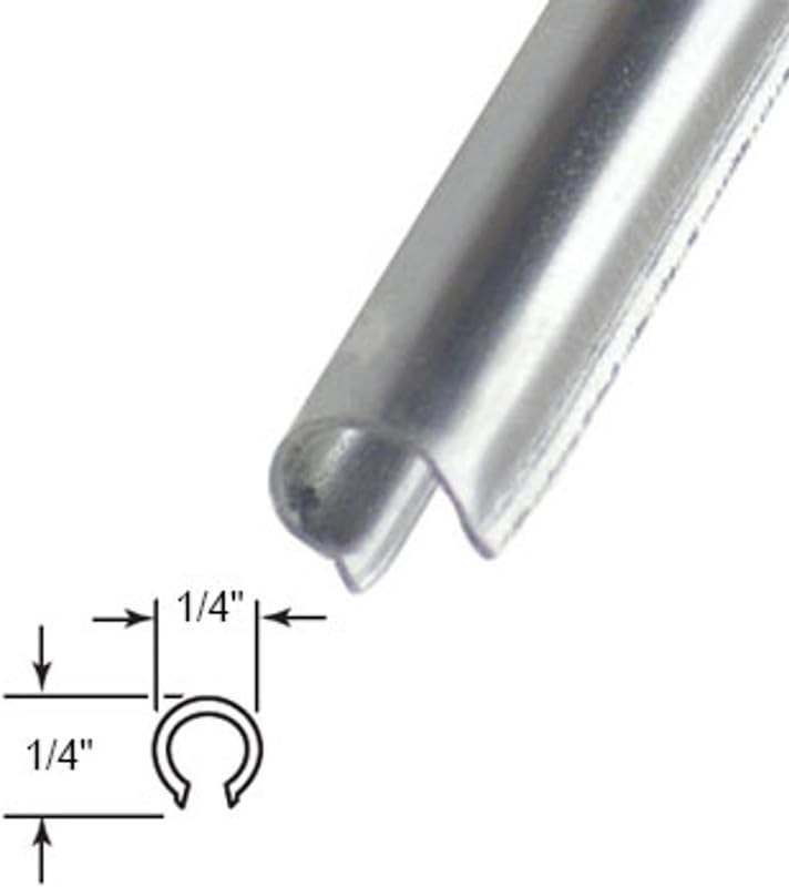 Easy Fix Hardware Snap On Repair Track Cover 1/4" inch for Sliding Patio Glass Doors | Sliding Door Repair Replacement Stainless Steel | Fix Sliding Glass Door Track Cover (6 Feet)