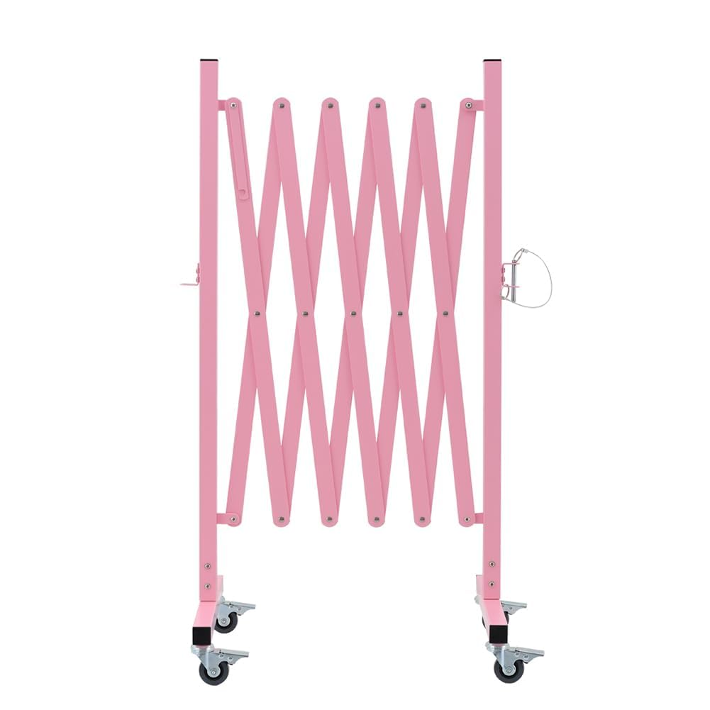 GYMTIME Industrial Expandable Metal Barricade, 16 Feet, Easily Assembled Safety Barrier with Casters, Flexible Mobile Gate, Adjustable Traffic Fence