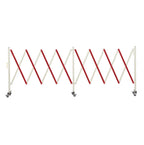 Trafford Industrial Expandable Metal Barricade, 16 Feet, Yellow and Black, Mobile Safety Barrier Gate, Retractable Traffic Fence