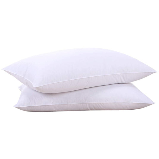 puredown® Goose Feathers and Down White Pillows with 100% Cotton Cover, Bed Sleeping Hotel Collection Pillows Set of 2, Standard Size