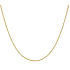 Bigonice 14K solid guldboks kæde halskæde til kvinder og mænd, guldsmykker til gave (0,6 mm, 1 mm - fås i længder fra 16-24 tommer) (0,6 mm, 16 tommer)